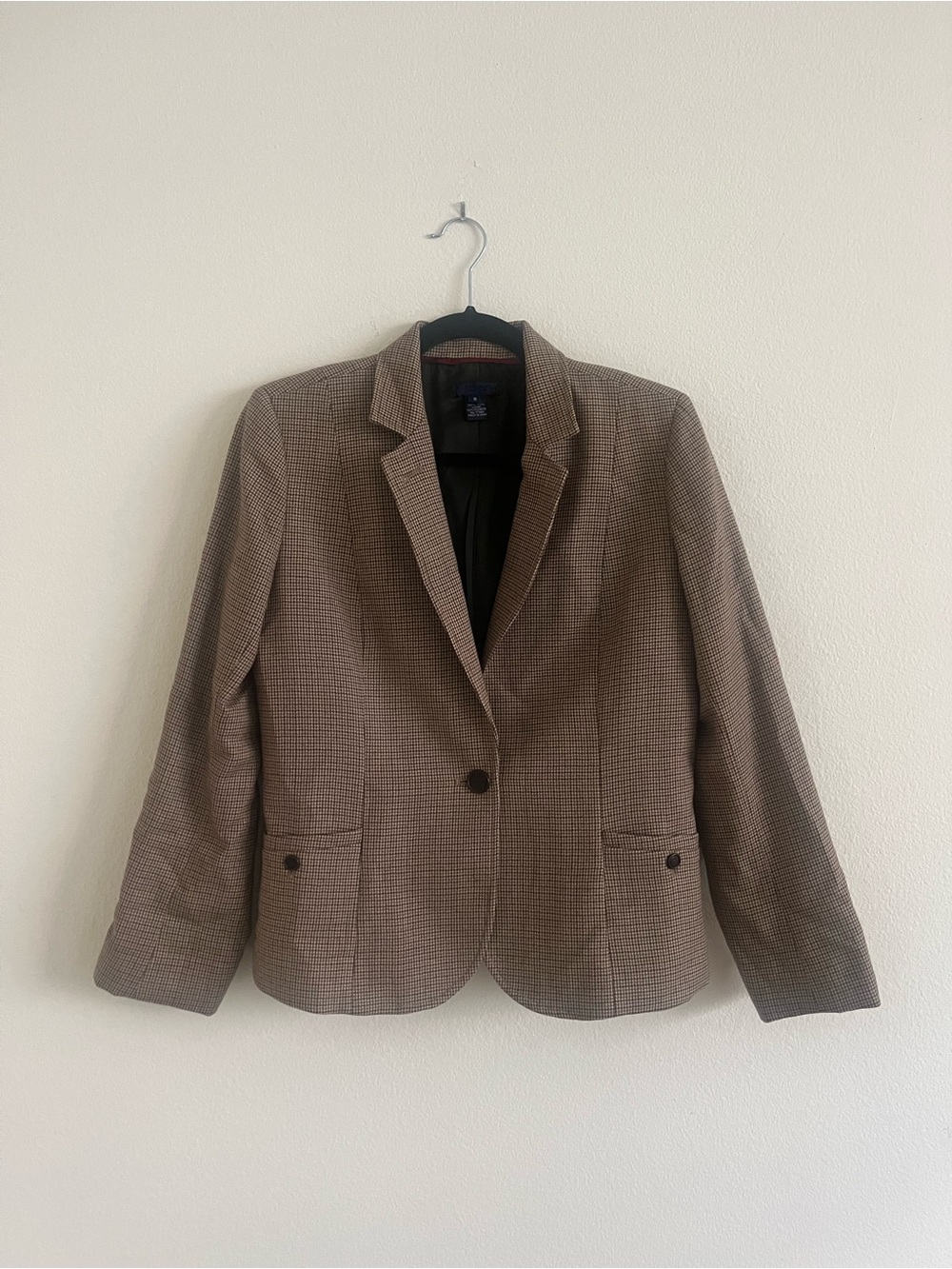 Vintage J. Crew Brown Houndstooth Blazer